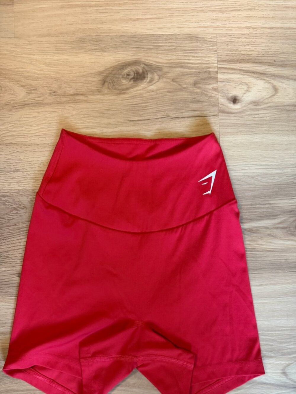Gymshark Red High-Waisted Biker Shorts | Size Medium | Performance Workout Short